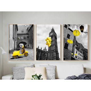 Tranh canvas bộ 3 tranh New York 40x60 kèm khung