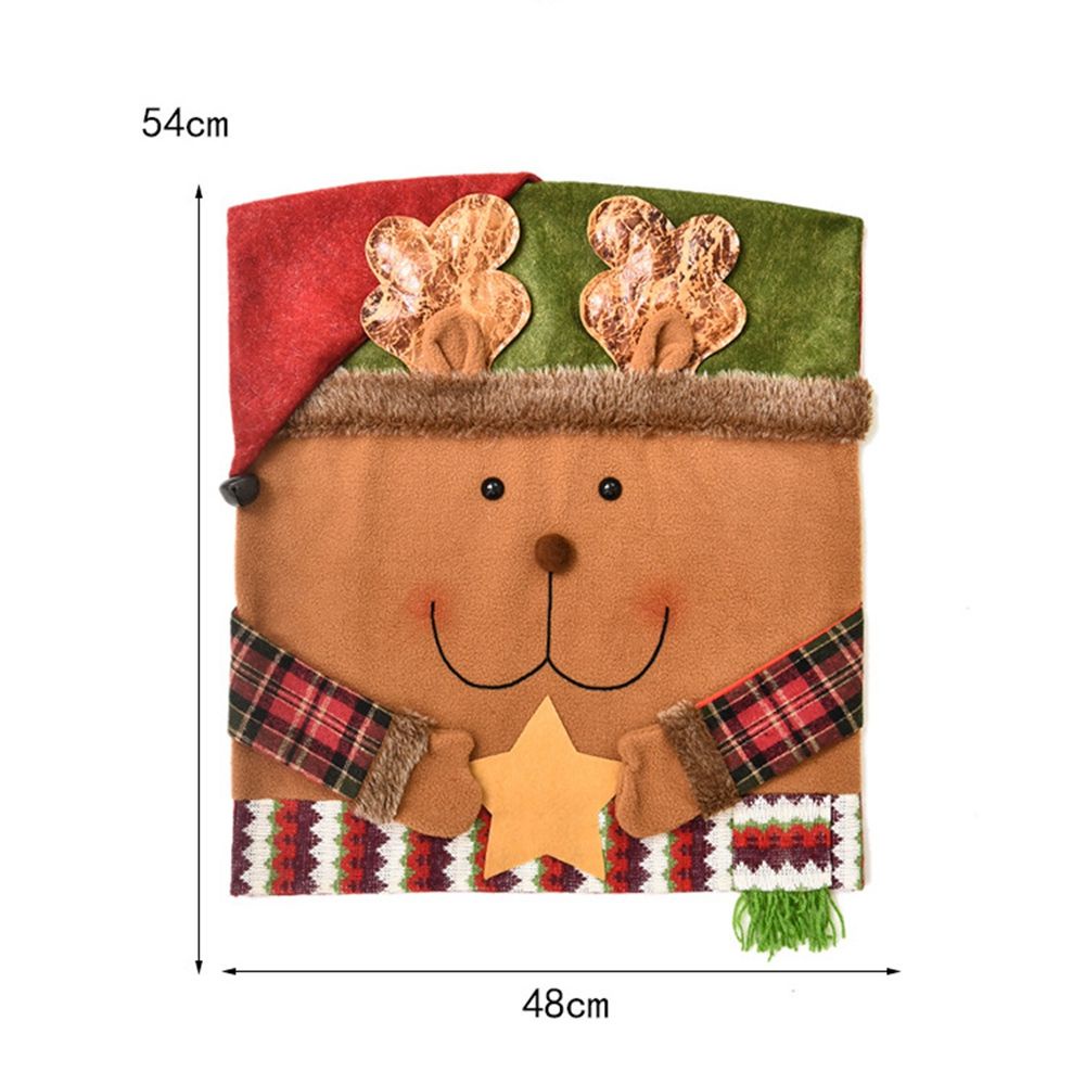 Vỏ Bọc Ghế Ngồi Bàn Ăn Trang Trí Giáng Sinh Hình Ông Già Noel Tuần Lộc
