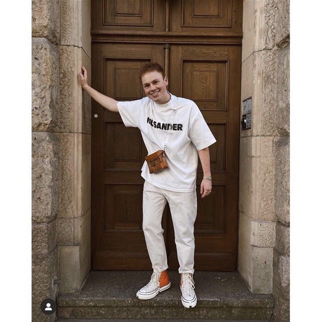 Áo thun JIL SANDER phong cách basic Treminal màu trắng - A030