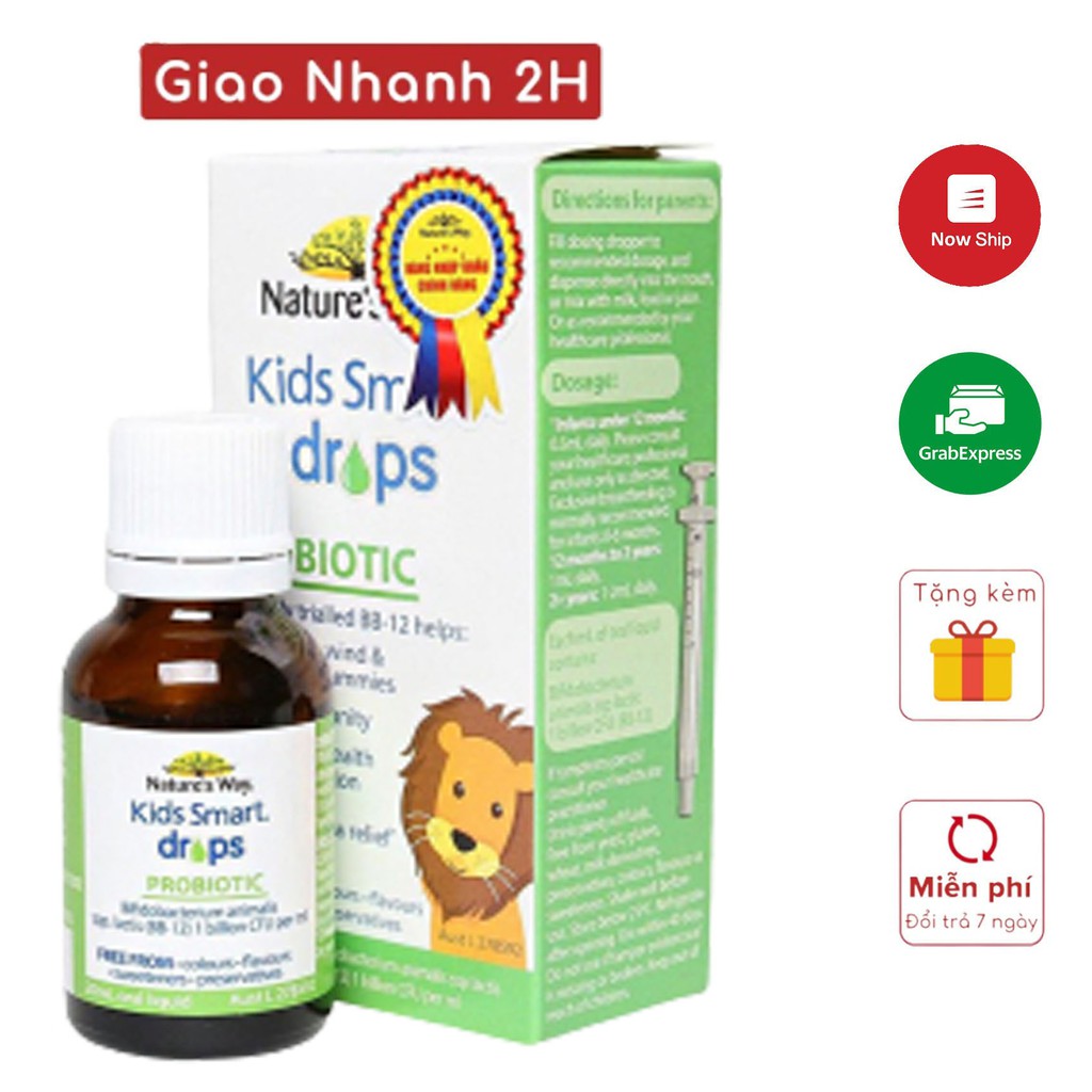 Siro Uống Nature's Way Kids Smart Drops Probiotic Bổ Sung Men Vi Sinh Cho Bé 20ml date t9/2021