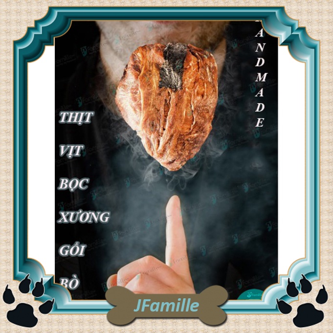 [SNACK ĐỈNH CAO]Snack Gặm Sạch Răng JFamille - Thịt Vịt Cuộn Sụn Gối Bò, Đốt Sống Ngực Bò, Hoàn Toàn Làm Thủ Công. JF35