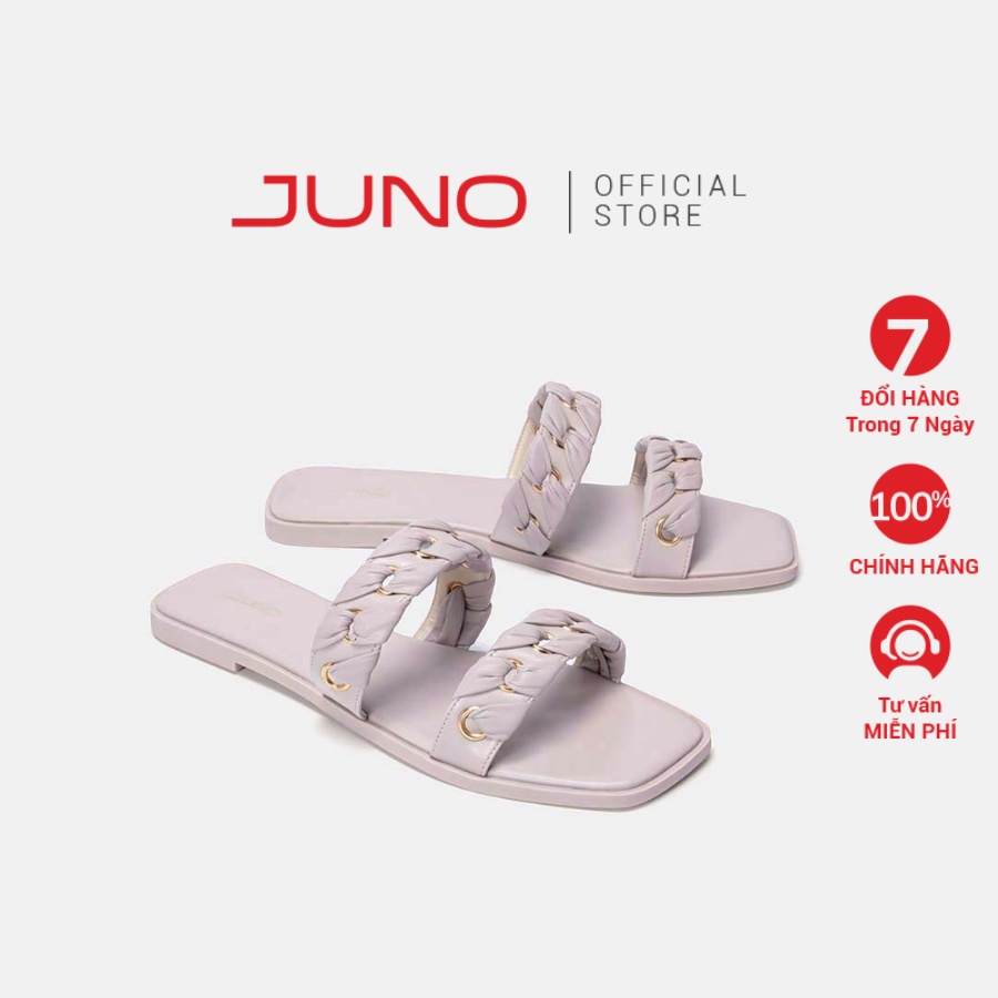 Dép Bệt Nữ 1cm Thời Trang JUNO Đan Khoen Trang Trí SD01111