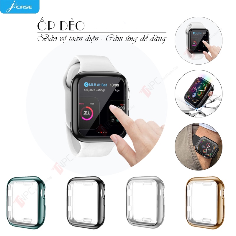 Ốp Bảo Vệ Màn Hình Apple Watch Silicone Dẻo J-Case Chống Va Đập Trầy Xước Bể Vỡ Màn Hình 38mm 42mm 40mm 44mm