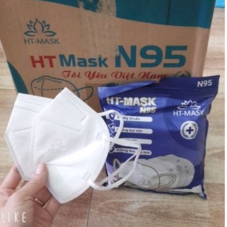 Túi 10 chiếc khẩu trang y tế n95 5 lớp không van trắng