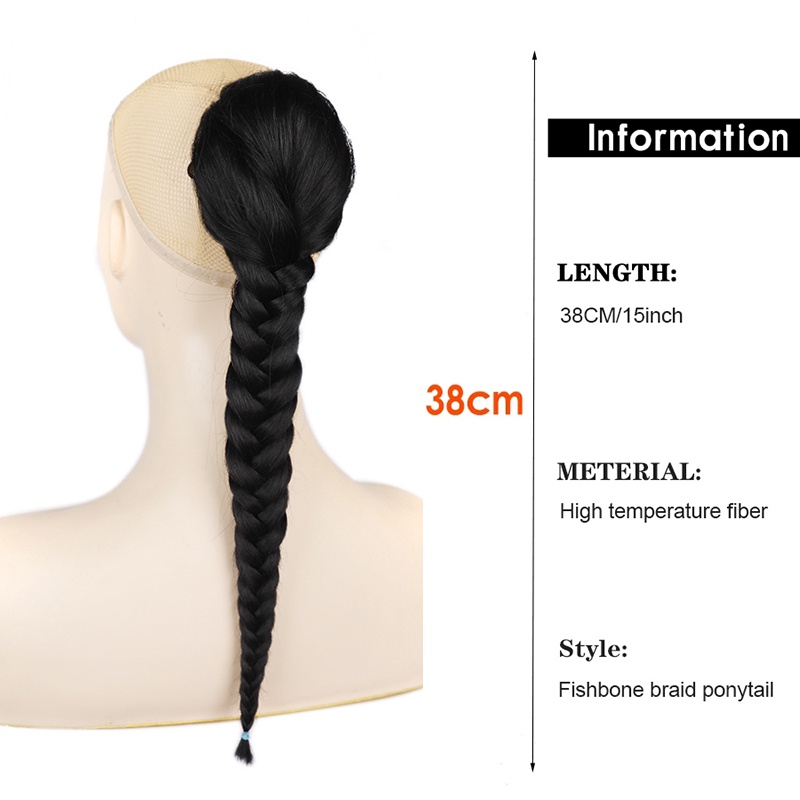 Tóc Đuôi Ngựa Giả 18" Sợi Tổng Hợp Kiểu Thắt Bím Cho Nữ