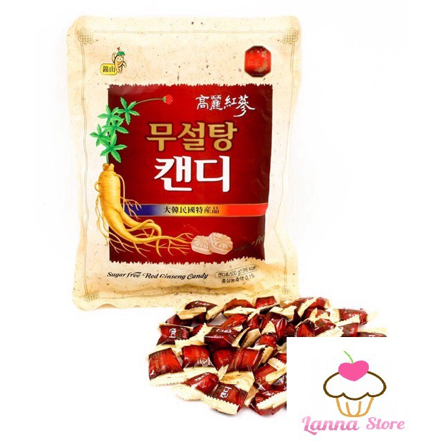 [GIÁ RẺ NHẤT] Kẹo hồng sâm không đường gói 500g- Hàn Quốc