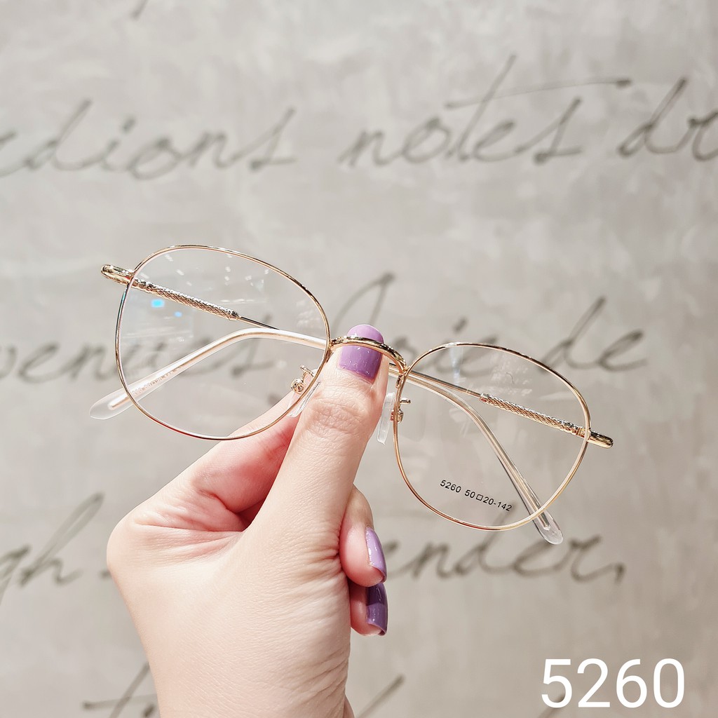 Gọng kính cận mắt tròn nobita nam nữ kim loại thời trang hàn quốc Lilyeyewear 5260 nhiều màu | BigBuy360 - bigbuy360.vn