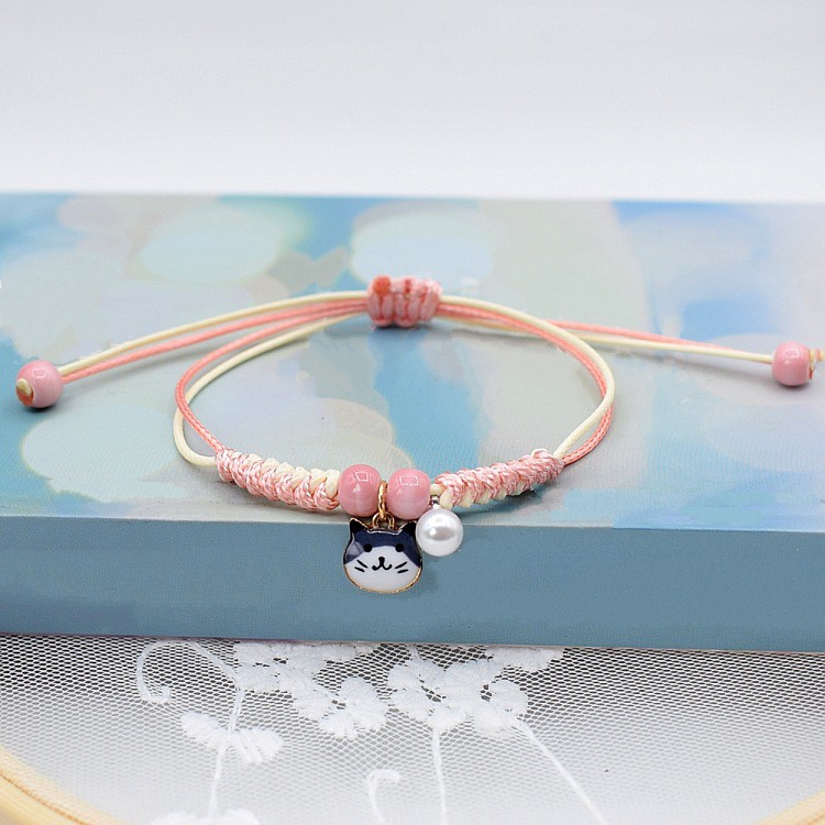 Vòng tay dây rút hồng pastel cực xinh giá siêu rẻ - LT110