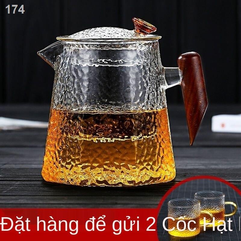 [Mới nhất ]Ấm trà thủy tinh chịu nhiệt dày gia dụng lọc nước tách búa hạt gỗ bộ thơm