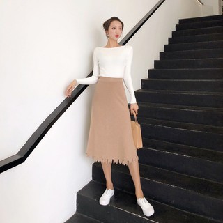[New 2019] Chân váy len nữ dài chất len mịn dày