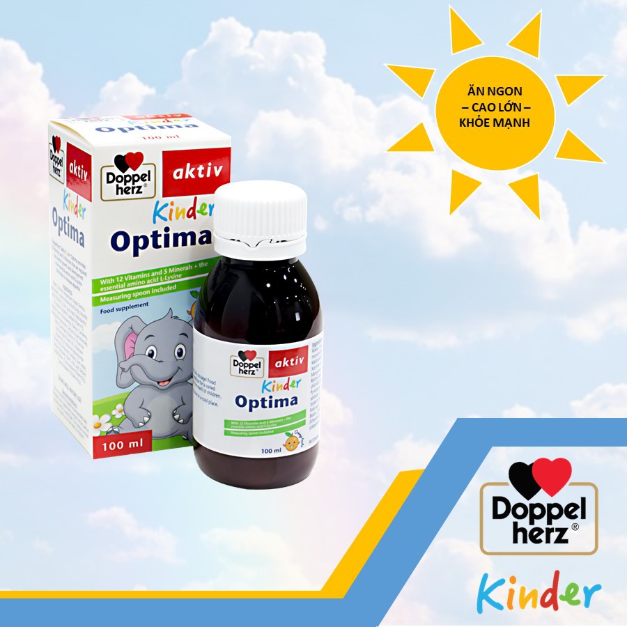 Siro Bổ Sung Vitamin, Khoáng Chất Giúp Ăn Ngon, Tăng Sức Đề Kháng Cho Bé Từ 1 Tuổi Kinder Optima Doppelherz 100ml