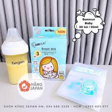Túi trữ sữa SUNMUM 2 khoá zip hộp 30 túi 150ml made in Thailand