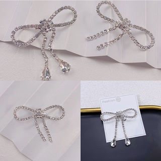 Ghim Cài Áo Hình Nơ Đính Đá Phối Tua Rua Toàn Diện Thời Trang Cho Nữ