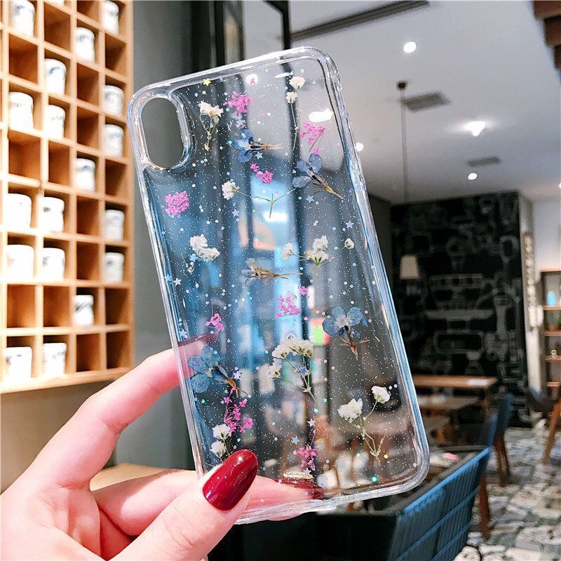 Ốp điện thoại phối hoa khô nhỏ cho iPhone 12 11 XSMAX XR XS X 7 8 Plus 11Pro Max | BigBuy360 - bigbuy360.vn