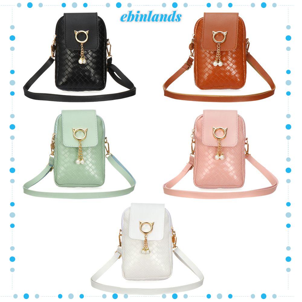 Túi Xách Tay Đựng Điện Thoại Phối Tua Rua Ngọc Trai Thời Trang Dành Cho Nữ