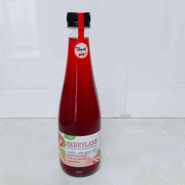 Nước cốt dâu tây Berryland 500ml - Nước giải khát vị chua ngọt tự nhiên - Đặc sản Đà Lạt Quà tặng ý nghĩa