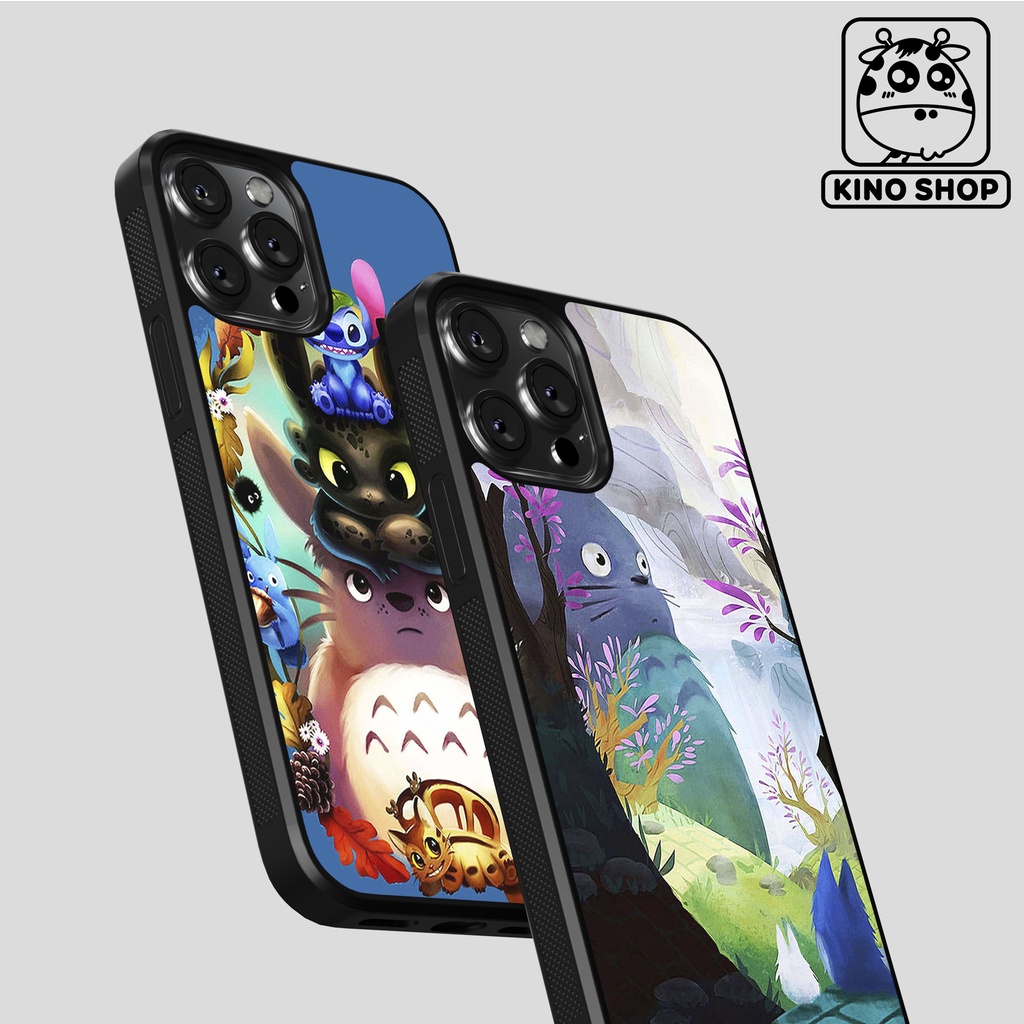 Ốp lưng iPhone KINOSHOP Totoro viền dẻo đen silicon TPU chống ố vàng , chống va đập [ KN77 ] 14Pro 14Promax XR 11