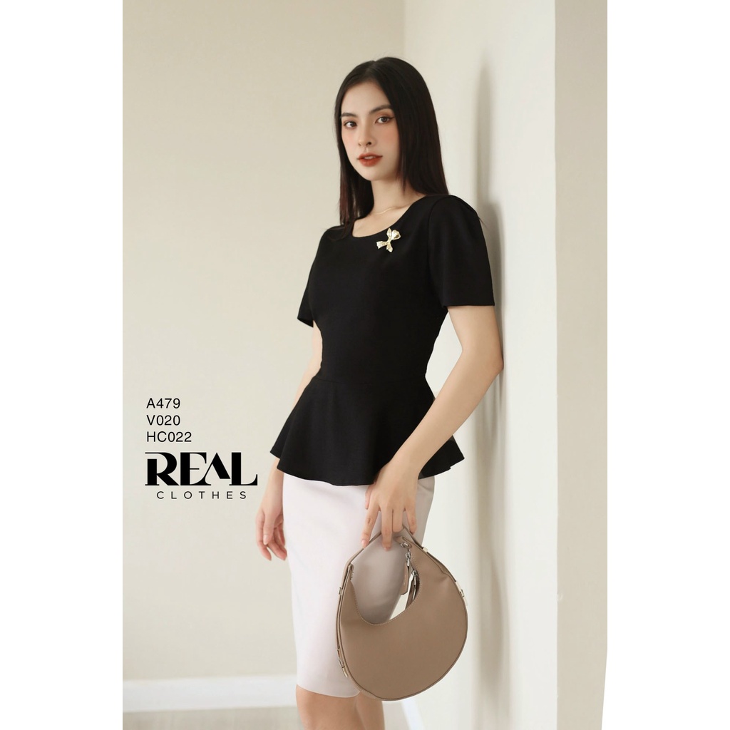 Áo peplum đen_REAL