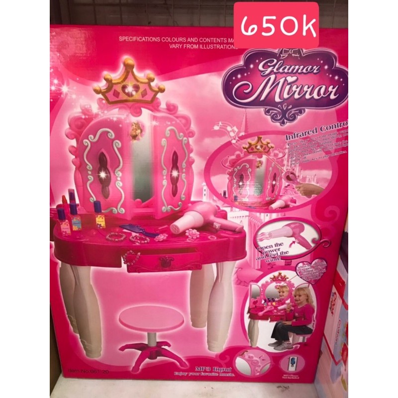 Bàn trang điểm cho bé gương cảm ứng có ghế ngồi