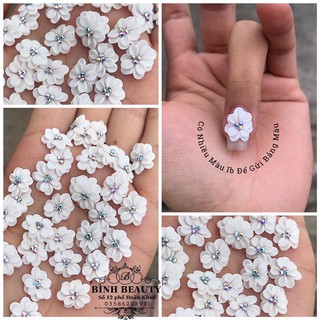 hoa bột nail , hoa 3 tầng full  móng
