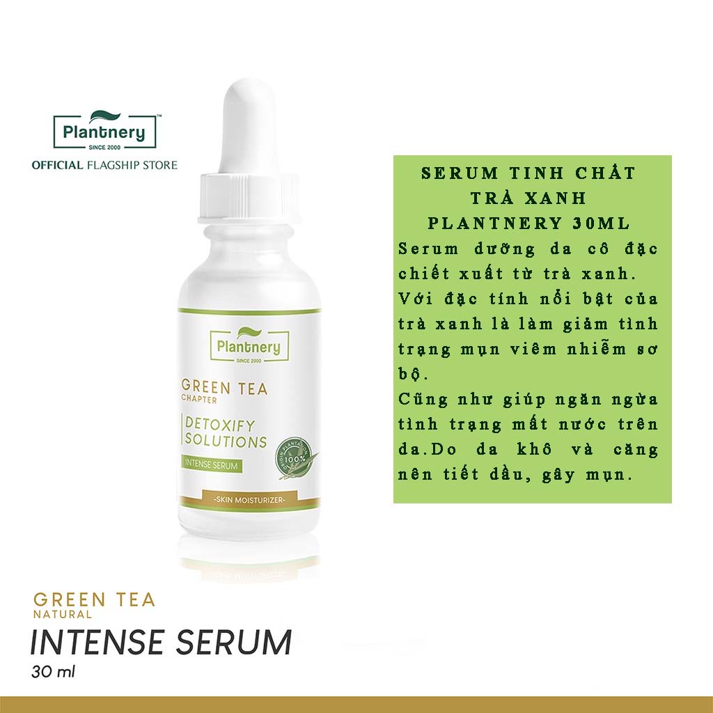 Serum trà xanh giúp thải độc da, dưỡng ẩm, cấp ẩm, giúp da khỏe hơn Plantnery Green Tea Detoxify Serum 30 ml Thái Lan