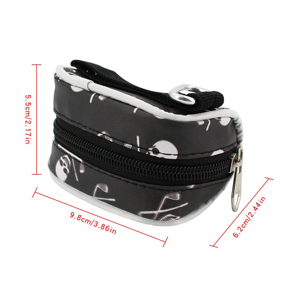 Túi da PU đeo hông đựng bóng golf hình đầu lâu nhỏ gọn bền bỉ