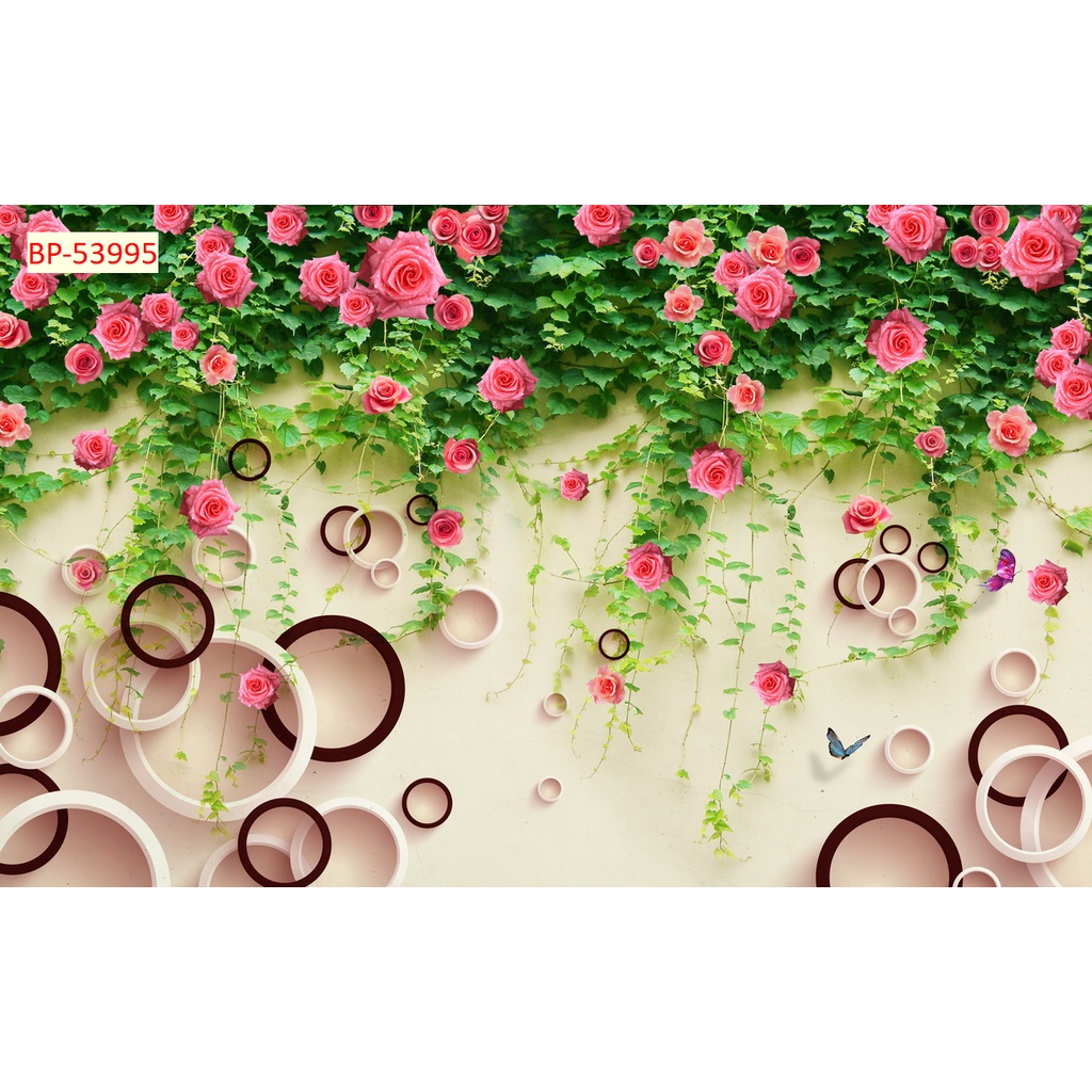 Tranh Dán 3D Khổ Lớn Hoa Dây Leo