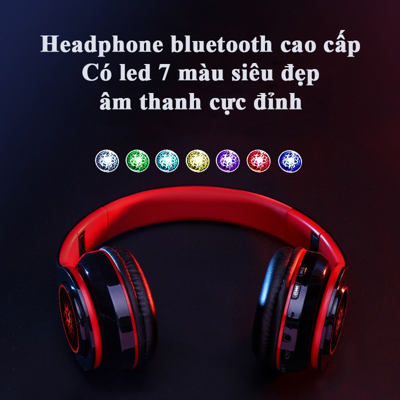 Tai Nghe Chụp Tai Bluetooth Cao Cấp, Headphone Thế Hệ Mới Có Mic Đàm Thoại, Đèn Led Siêu Đẹp, Hỗ Trợ Thẻ Nhớ | WebRaoVat - webraovat.net.vn