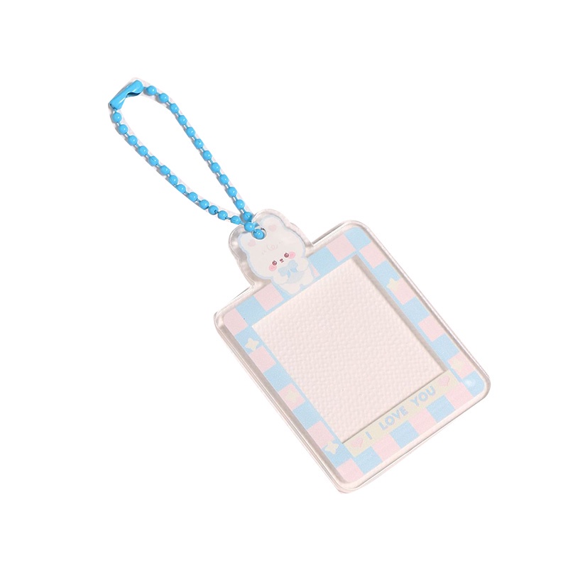 Móc Khóa 1Inch Bằng Acrylic Trong Suốt Dễ Thương Kèm Móc Treo Túi