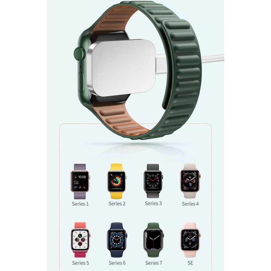 Đế sạc nhanh siêu nhỏ gọn cho Đồng hồ thông minh AW 7 , 6 , 5 , 4 , SE , Series 1 bản thép chính Hãng WIWU M16