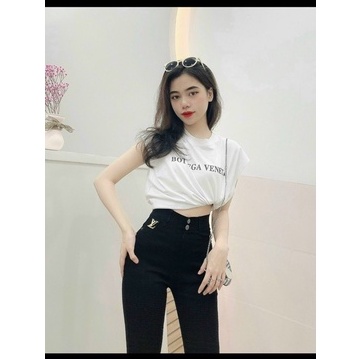 Quần legging 2 nút đính logo l v sang chảnh kèm hộp l