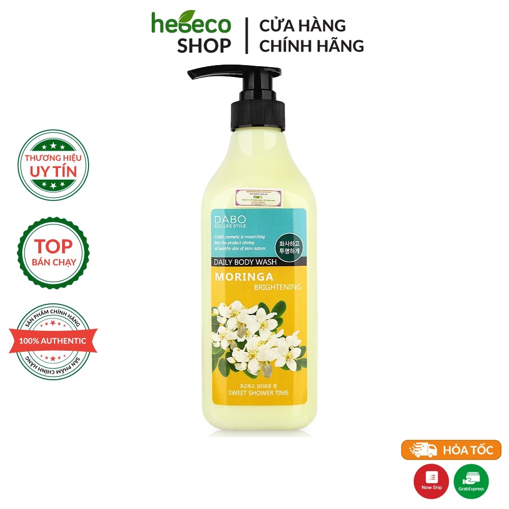 SỮA TẮM LÀM TRẮNG HỒNG DA CAO CẤP DABO MORINGA 750ML - HÀN QUỐC CHÍNH HÃNG