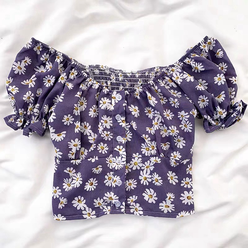 Áo chun lưng trễ vai kẻ nhiều màu, áo lưng chun trễ vai ngắn tay bo