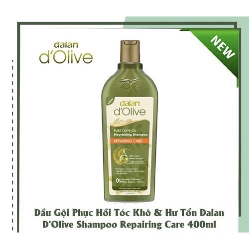 [CHÍNH HÃNG] Dầu Gội Olive Dalan D'Olive Shampoo Nutrition 400ml(tóc khô và hư tổn)