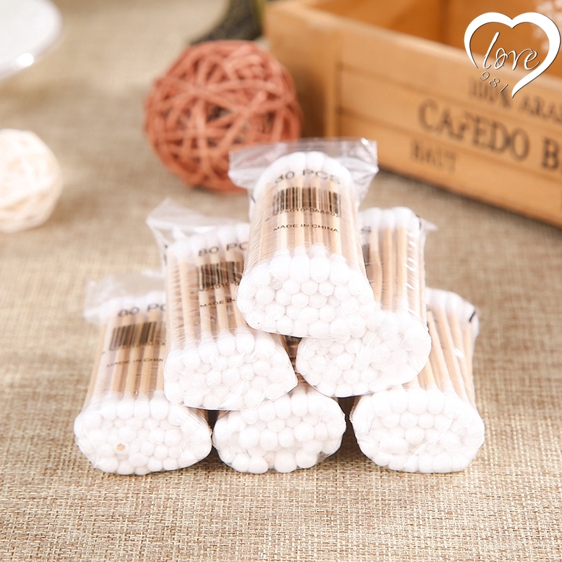 [Hàng mới về] Hộp 35 Tăm Bông Hai Đầu Kháng Khuẩn Dùng Một Lần Tiện Dụng