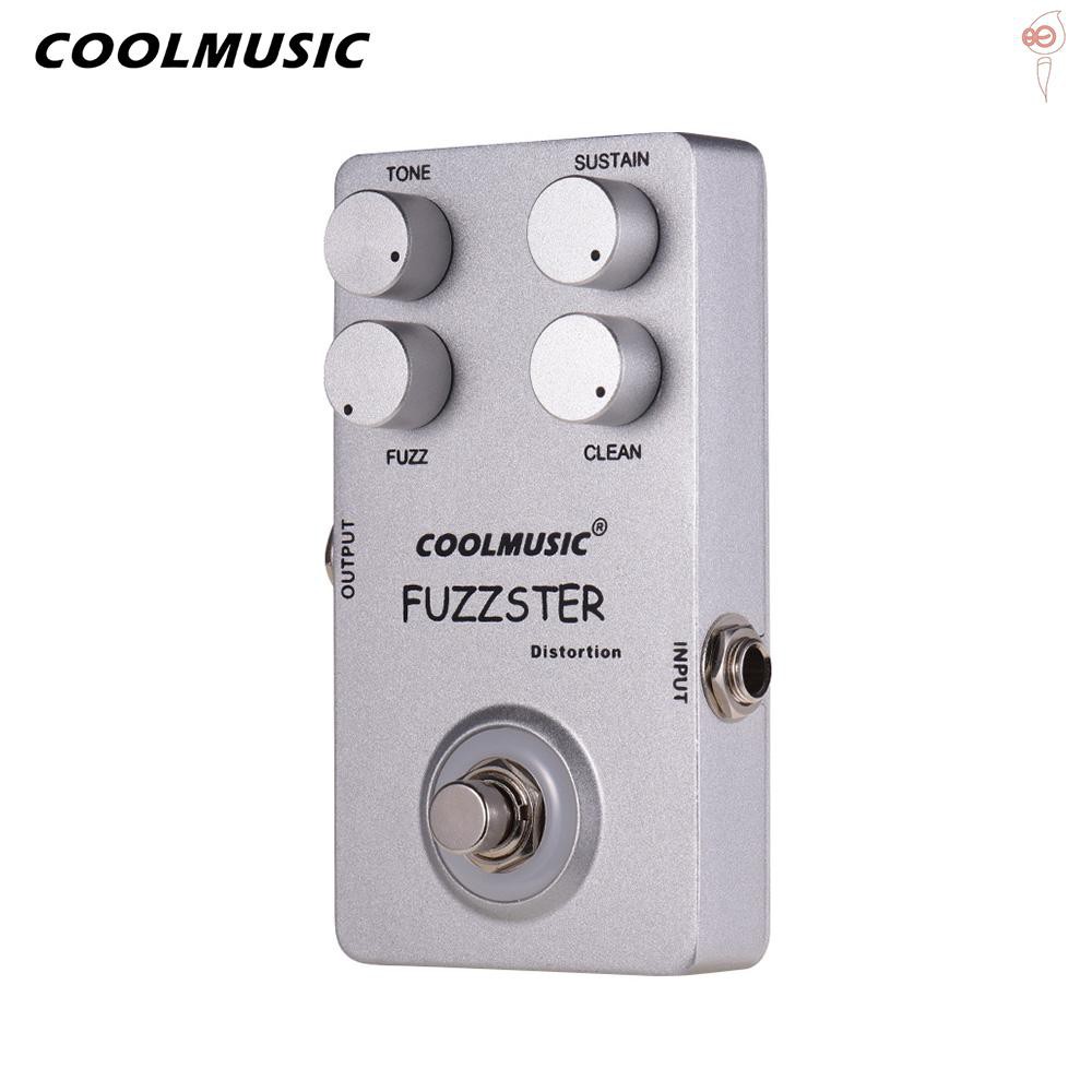 X&S COOLMUSIC C-FC1 Fuzzster Distortion Guitar Effect Pedal Bass Fuzz Pedal for Electric Guitars Alluminum Alloy Shell Silver