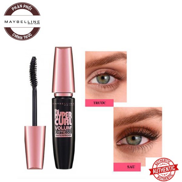 [Mã giảm giá Mỹ phẩm chính hãng] Mascara Làm Dài Và Cong Mi Maybelline The Hyper Curl Mascara 9.2ml