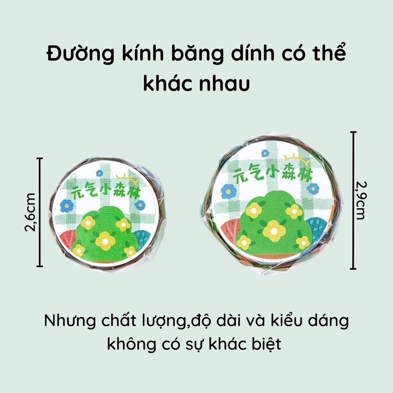 Băng Keo Washi Tape Trang Trí Sổ Tay Hoạ Tiết Hoạt Hình Đáng Yêu
