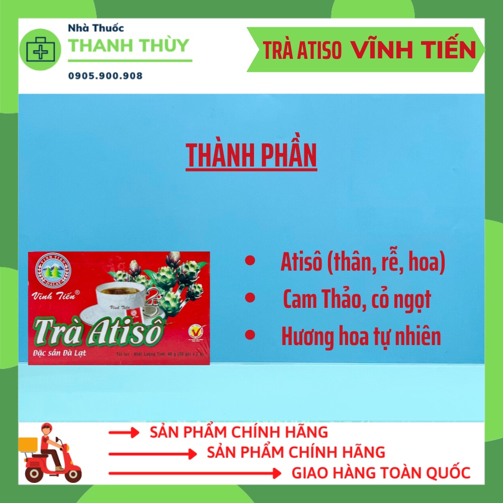 Trà Atiso Vĩnh Tiến  Trà Giúp Dễ Ngủ, Mát Gan, Thông Mật, Lợi Tiểu, Hạ Cholesterrol Máu Và Urê Huyết.