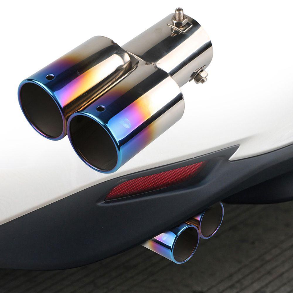 Ống Xả Khí Thải Giảm Thanh DIY Bằng Thép Không Gỉ Mạ Chrome Trang Trí Xe Hơi
