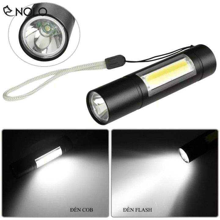 Bộ Đèn Sạc Mini Siêu Sáng H352 Led Cob 2in1 Với 3 Chế Độ Sáng Có Tặng Kèm 1 Móc Khóa Hợp Kim