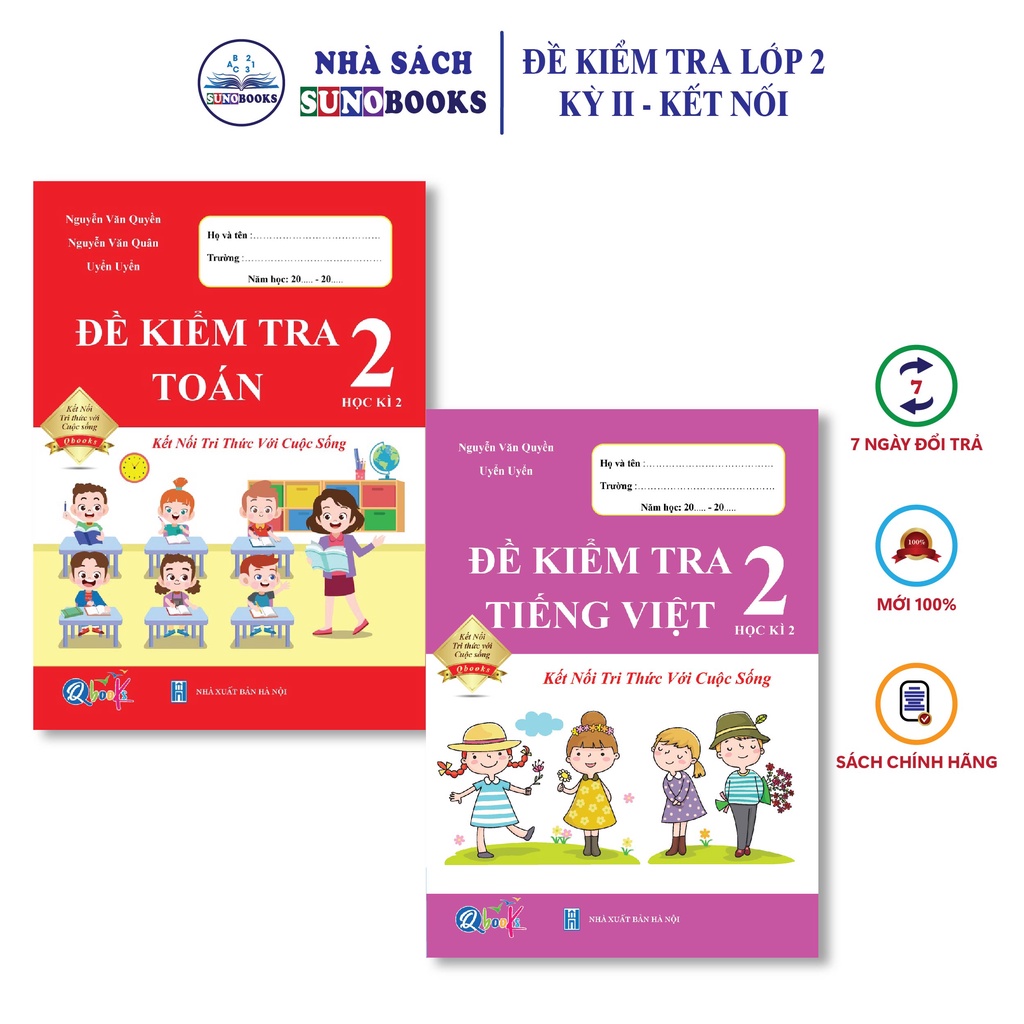 Sách - Combo Đề Kiểm Tra Toán và Tiếng Việt 2- Kết nối tri thức với cuộc sống - Kì 2