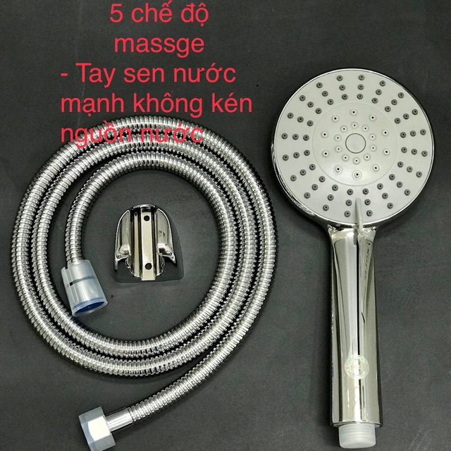 TAY SEN TẮM 5 CHẾ ĐỘ MASSAGE, ÁP LỰC NƯỚC CHẢY MẠNH KHÔNG KÉN NGUỒN NƯỚC - BH 2 NĂM