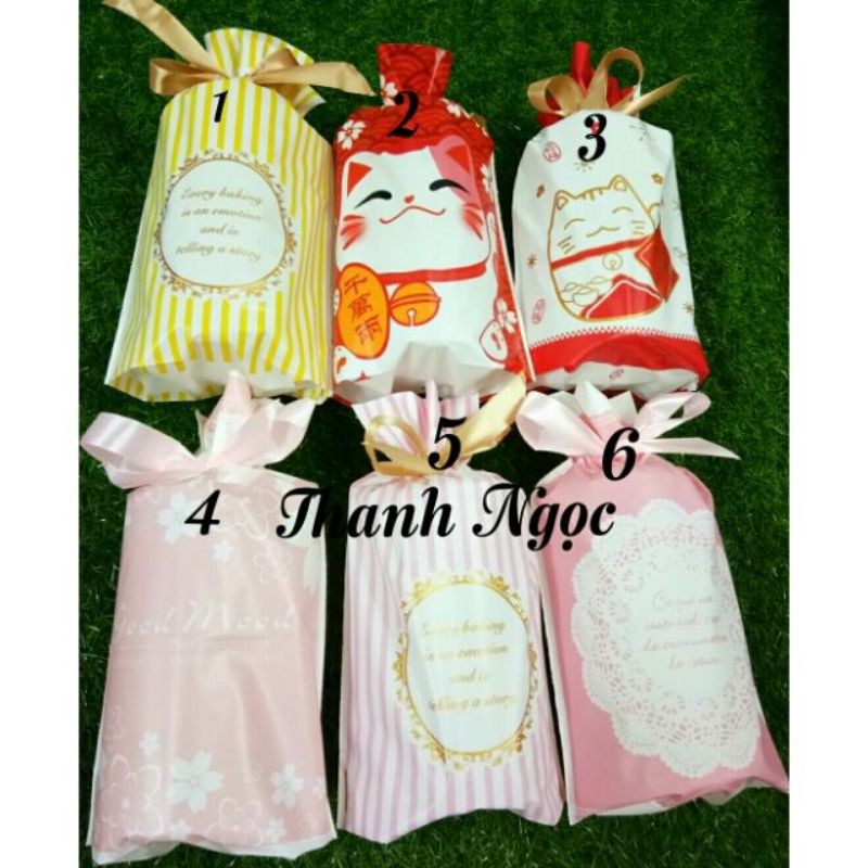 10 Túi đựng bánh cookie ( bánh pia ) có dây rút
