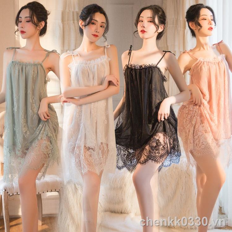 2022 ❦✺Đồ ngủ sexy phụ nữ mùa hè ren dây treo tại nhà dịch vụ công chúa phong cách ngọt ngào băng lụa lót sinh viên phiên bản Hàn Quốc dễ thương