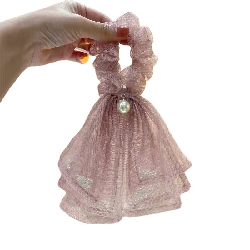 Dây Cột Tóc Đính Ngọc Trai Xinh Xắn Dành Cho Nữ