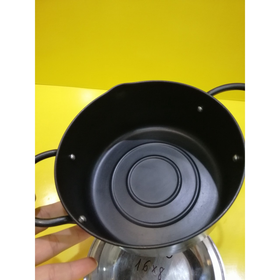 Nồi thép chống dính nội địa Nhật, size 16cm, cao 8cm (mã 940), Dùng được bếp từ