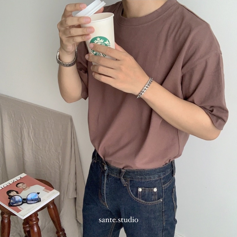 Áo thun trơn áo phông trơn nam basic cổ tròn vải cotton 2 chiều thoáng mát BY SANTÉ | BigBuy360 - bigbuy360.vn