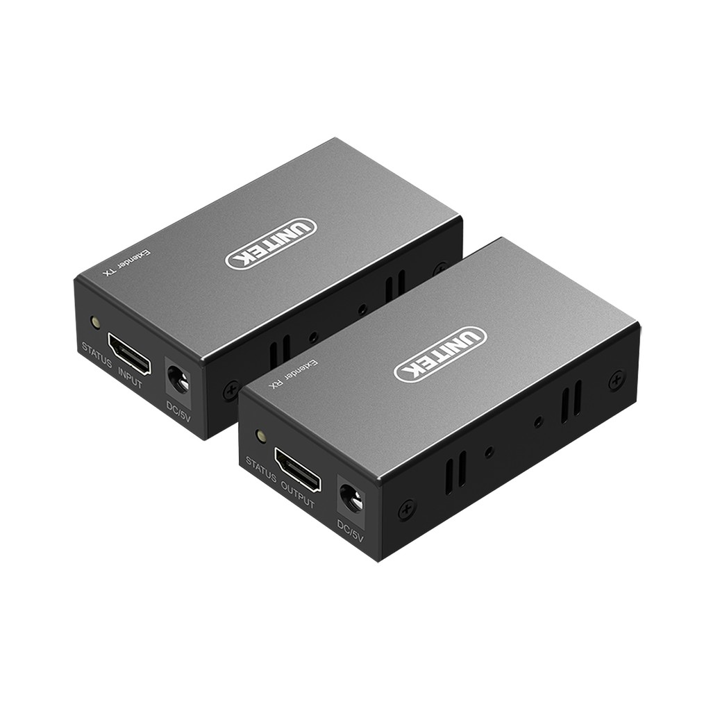 [Mã ELHACE giảm 4% đơn 300K] Bộ nối dài HDMI Extender Unitek 60m bằng cáp LAN RJ45 CAT 6 V 100A