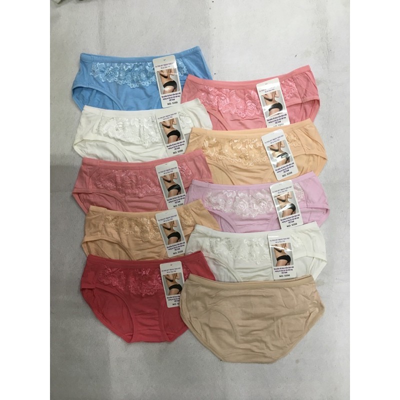 10 Quần lót nữ cotton phối ren (5350) HT hiệu Thịnh Phát. CT